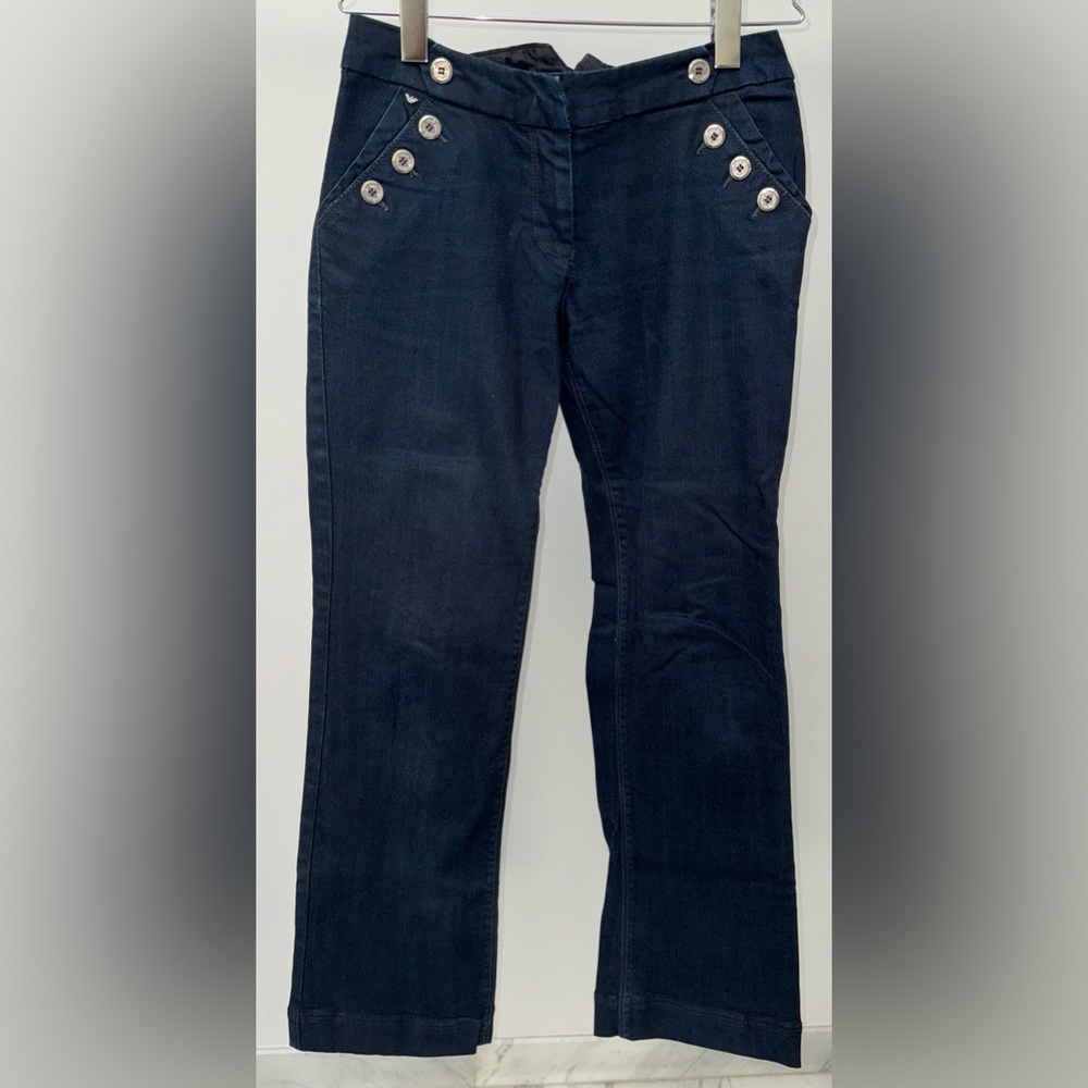 Armani Jeans Women's Dark Wash Jeans With Silver Buttons, Size 27